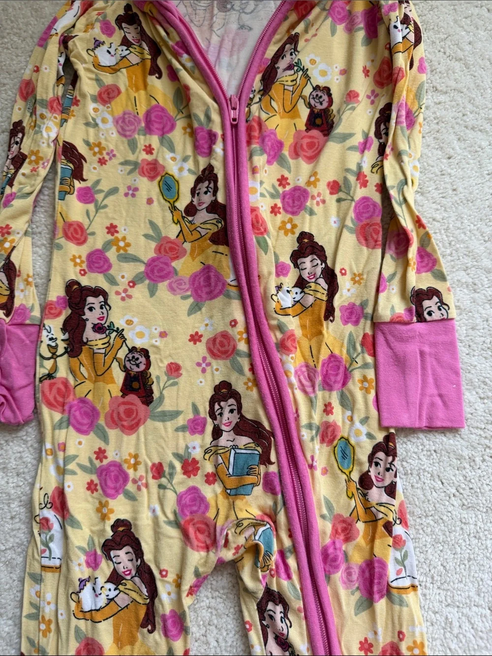 Little Sleepies Princess Belle Floral LS Zippy  18-24 months
